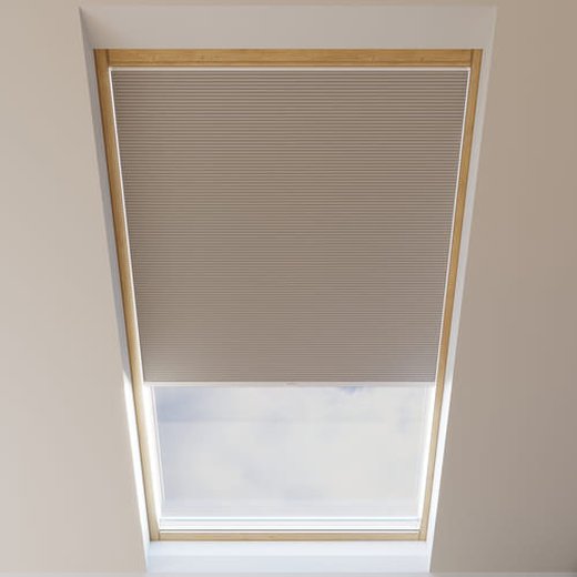 Tenda plissettata per finestre da tetto nido d'ape, Su misura, Piano Grigio chiaro