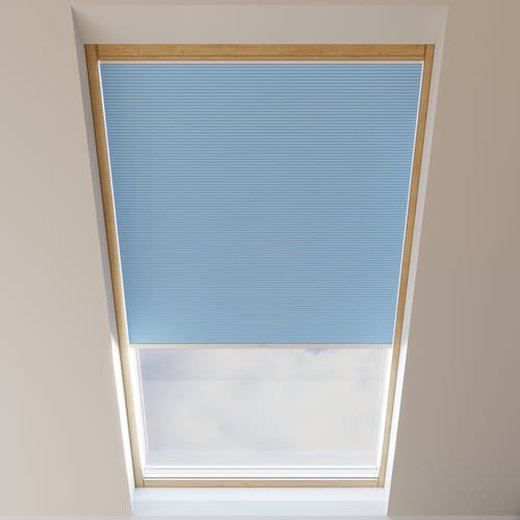Tenda plissettata per finestre da tetto nido d'ape, Su misura, Piano Blu pallido