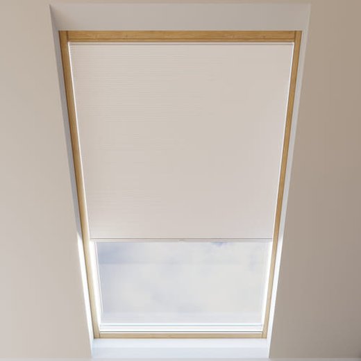 Tenda plissettata per finestre da tetto nido d'ape, Su misura, Piano Bianco