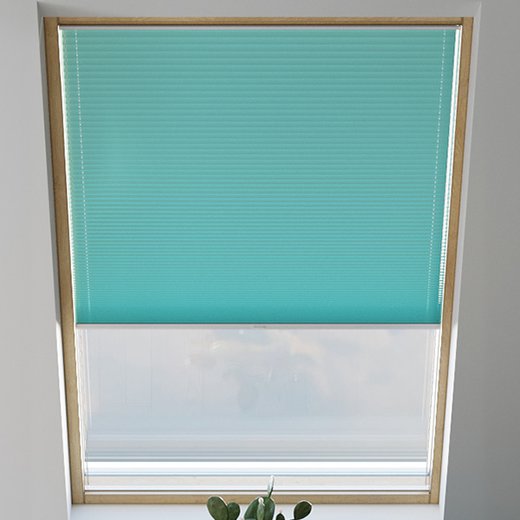 Tenda plissettata per finestre da tetto termico, Su misura, Blu turchese